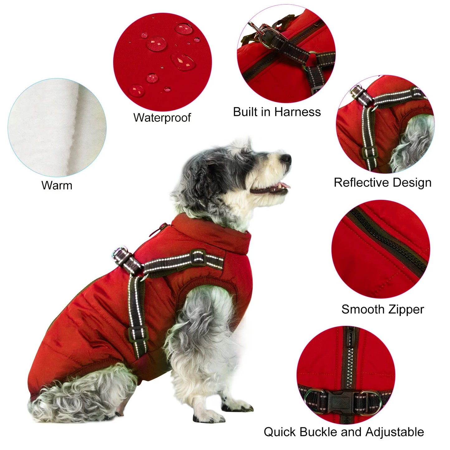 Ultimate Waterproof Winter Dog Coat with Built-in Harness - Warm Vest for Small to Large Dogs