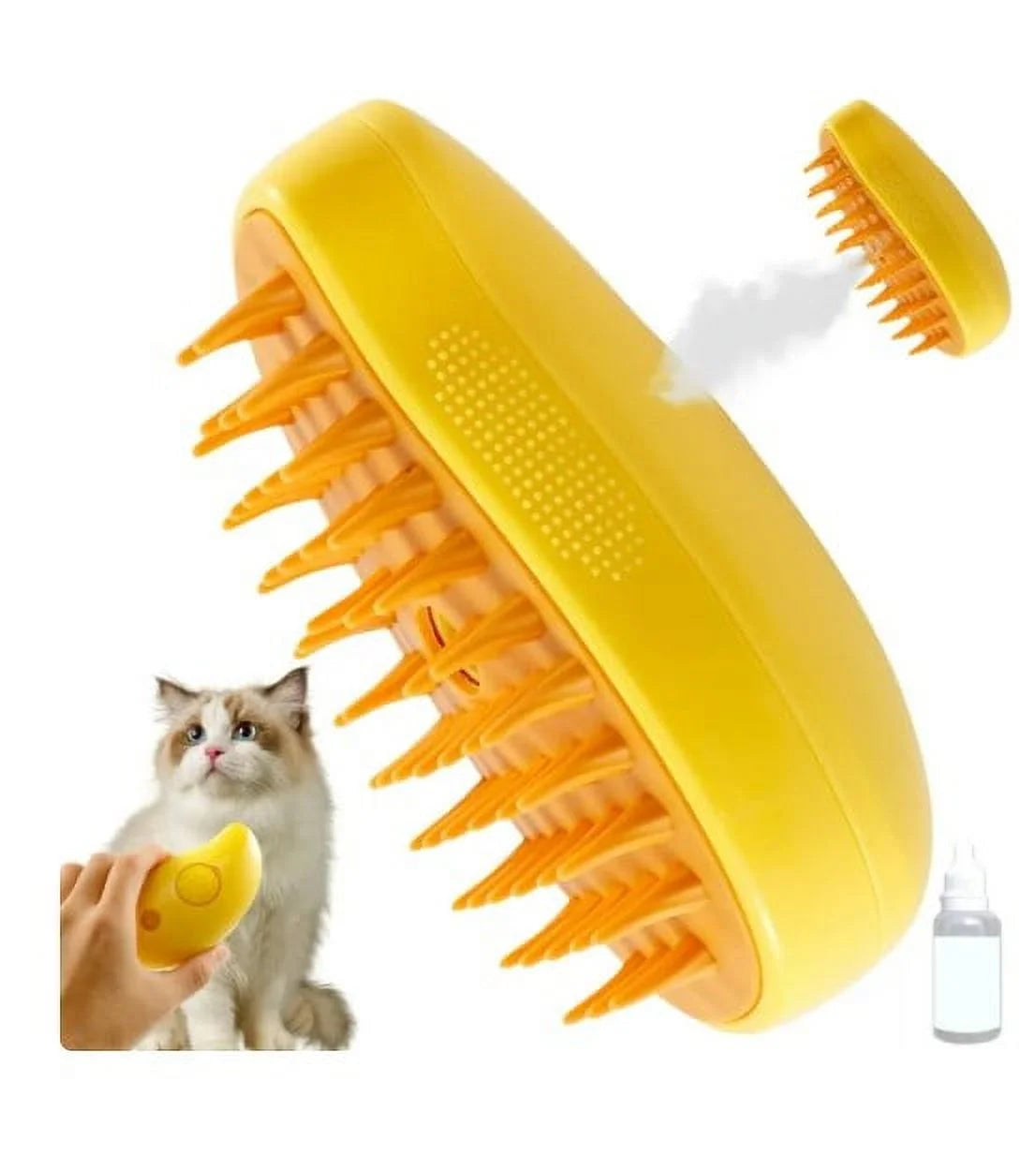 Revolutionary 3-in-1 Cat Steamy Brush: USB Rechargeable Self-Cleaning Grooming Tool for Effortless Shedding and Pampering