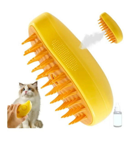 Revolutionary 3-in-1 Cat Steamy Brush: USB Rechargeable Self-Cleaning Grooming Tool for Effortless Shedding and Pampering