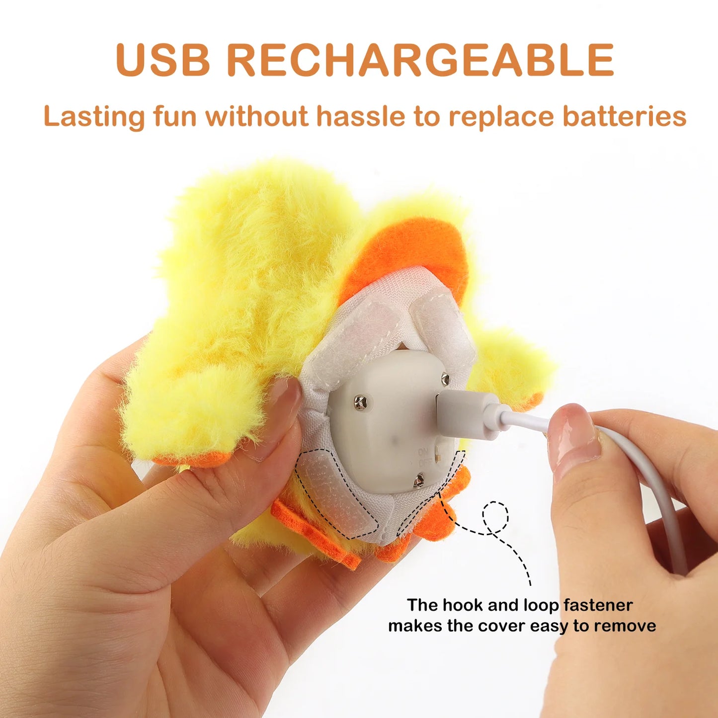 Exciting Rechargeable Automatic Chirping Duck Cat Toy with Flapping Wings and Catnip - Perfect Interactive Play for Indoor Cats!